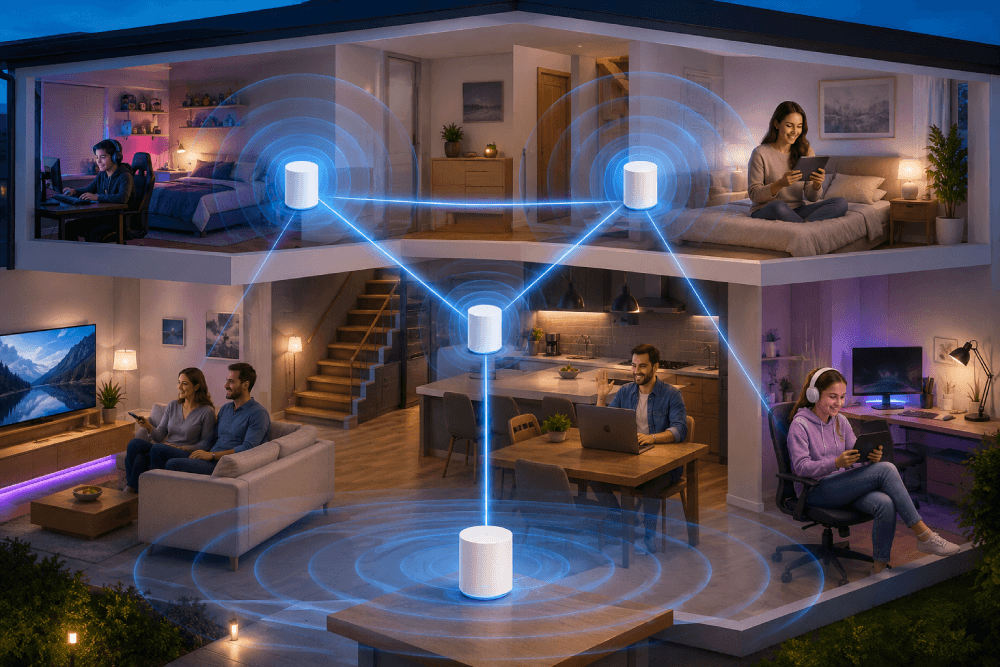 WiFi Mesh pokriva cijelu kuću – stabilan signal u svim prostorijama